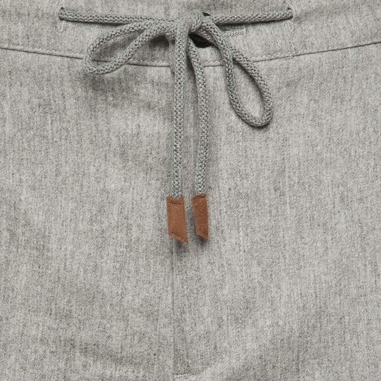 Pre Owned Eleventy Grey Wool Jogger Pants M