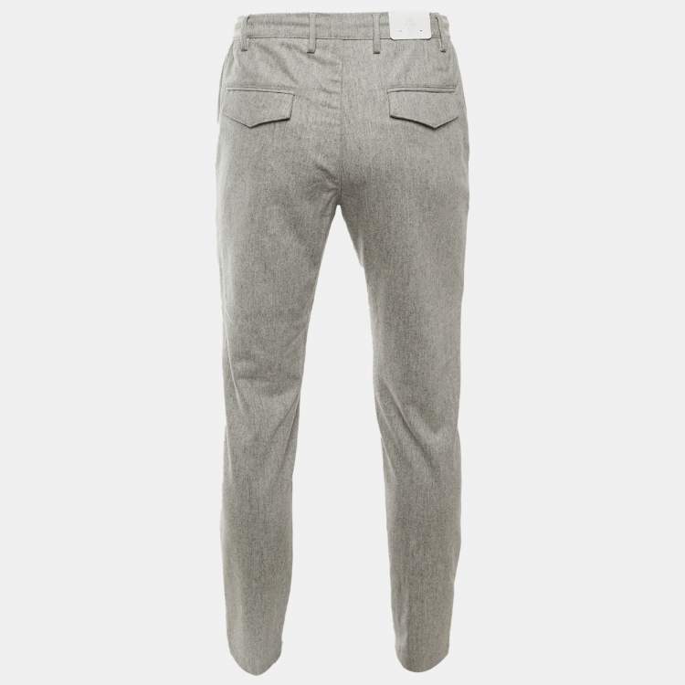 Pre Owned Eleventy Grey Wool Jogger Pants M