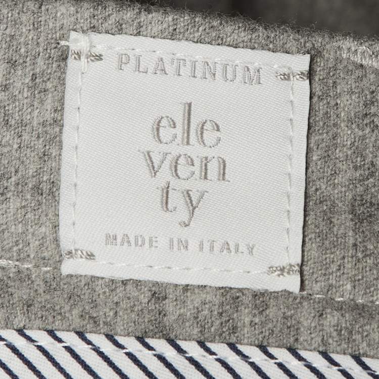 Pre Owned Eleventy Grey Wool Jogger Pants M