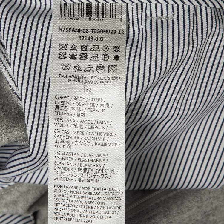 Pre Owned Eleventy Grey Wool Jogger Pants M