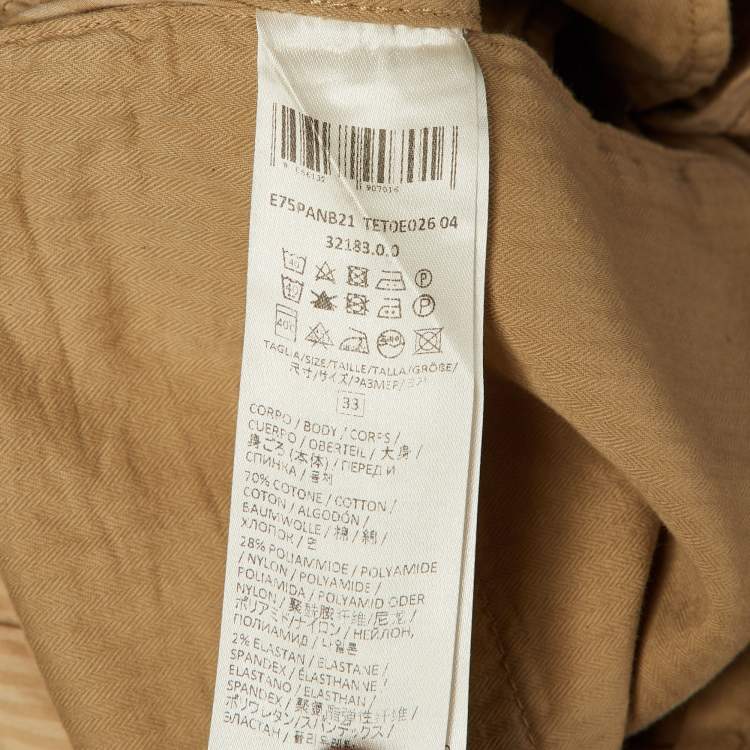 مملوكة مسبقًا Eleventy Beige Striped Cotton Blend Trousers L