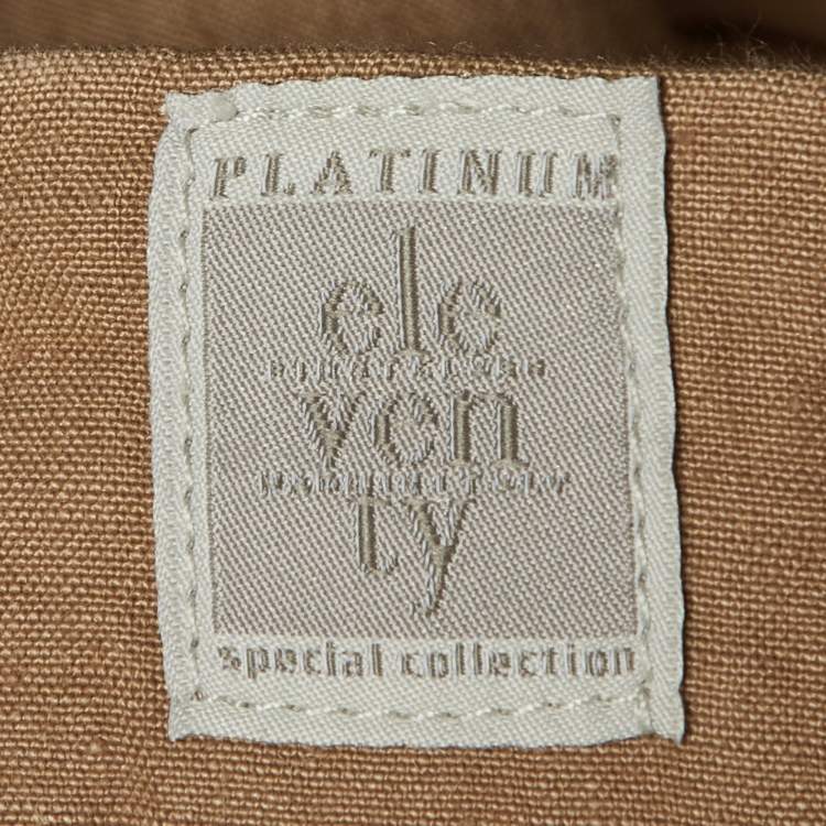 Pre Owned Eleventy Khaki Linen Drawstring Trousers M 