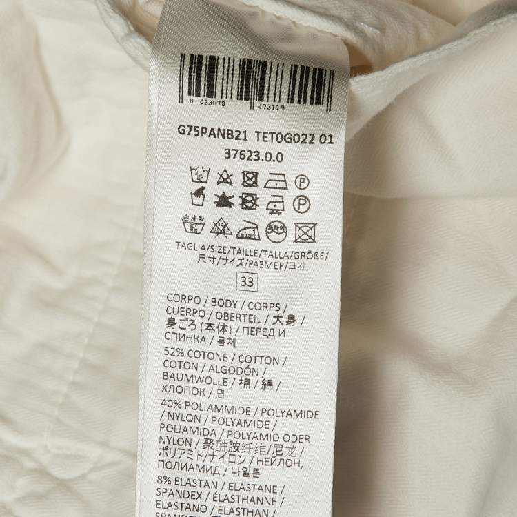 مملوكة مسبقًا Eleventy White Cotton Blend Drawstring Trousers L