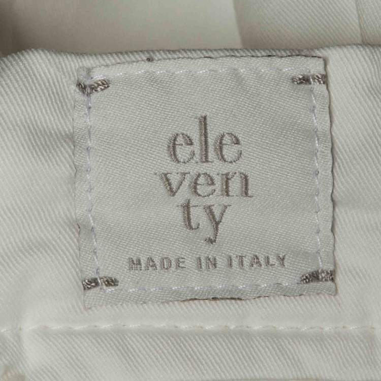 Pre Owned   Eleventy White Cotton Bermuda Shorts L