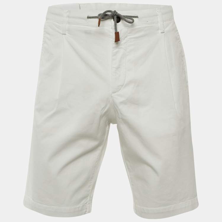 Pre Owned   Eleventy White Cotton Bermuda Shorts L