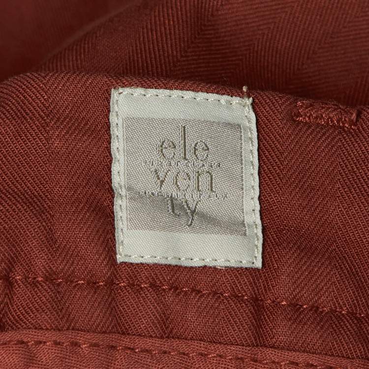 Pre Owned   Eleventy Rustic Brown Cotton Shorts L/Waist 34"