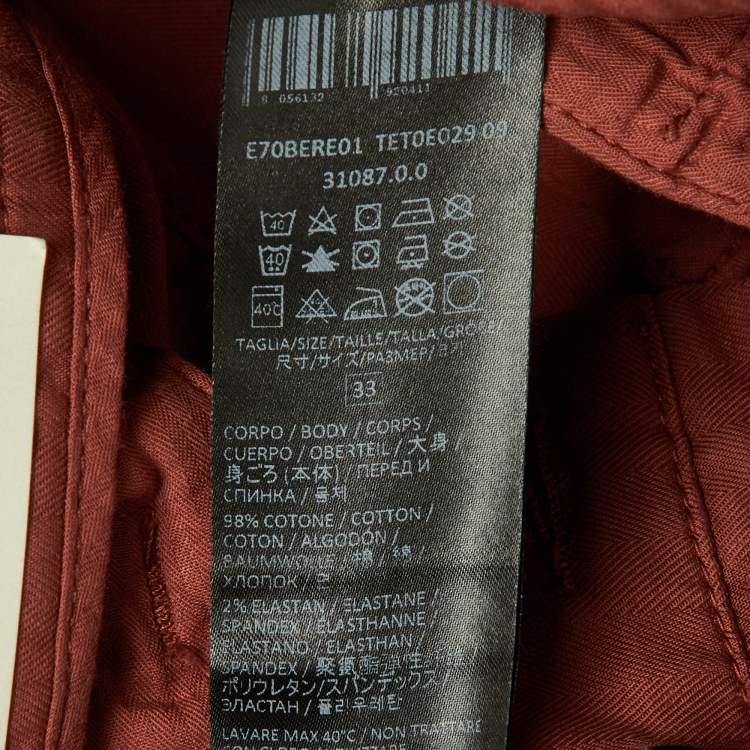 Pre Owned   Eleventy Rustic Brown Cotton Shorts L/Waist 34"