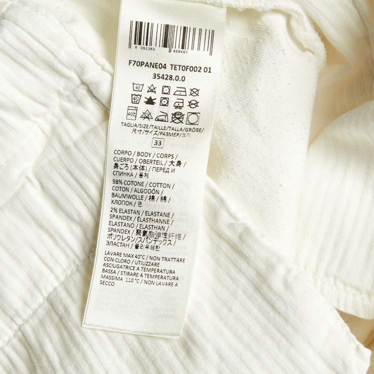 Pre Owned Eleventy White Cotton Velour Drawstring Waist Pants M