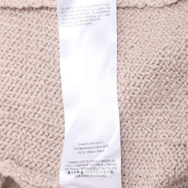 Pre Owned Eleventy Beige Rib Knit Blazer XL