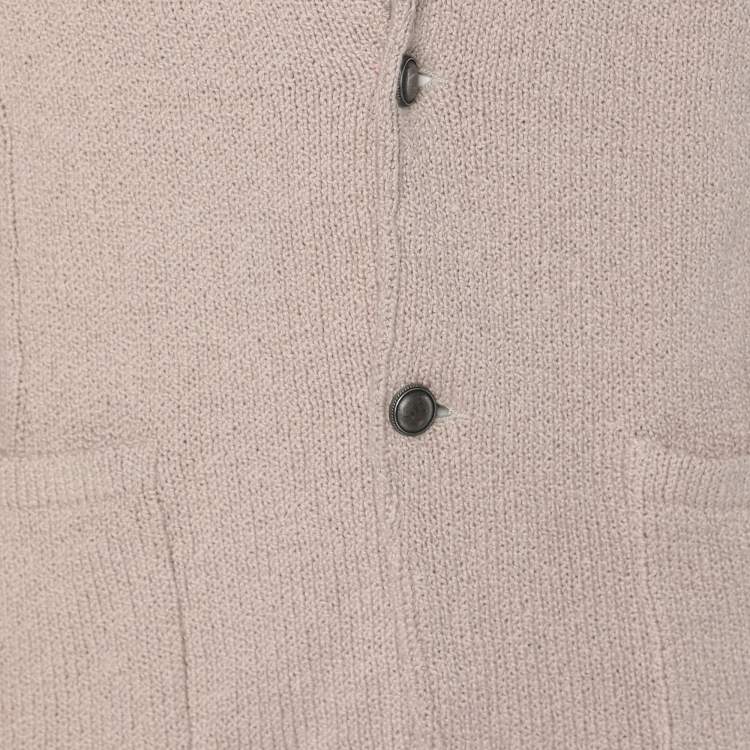 Pre Owned Eleventy Beige Rib Knit Blazer XL