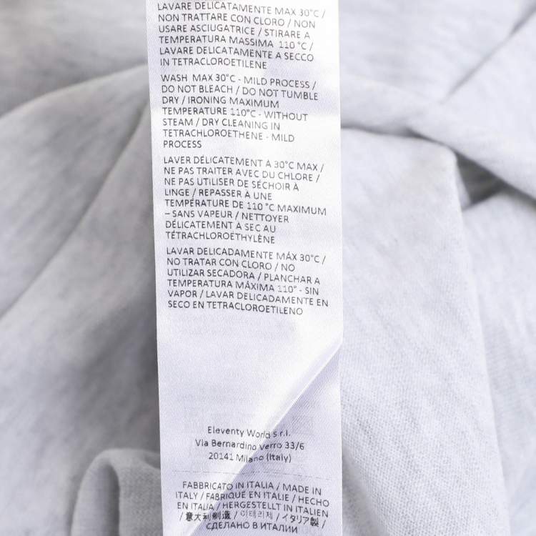 Pre Owned تي شيرت بولو إليفنتي رمادي محبوك بأزرار بأكمام كاملة مقاس كبير (لارج)