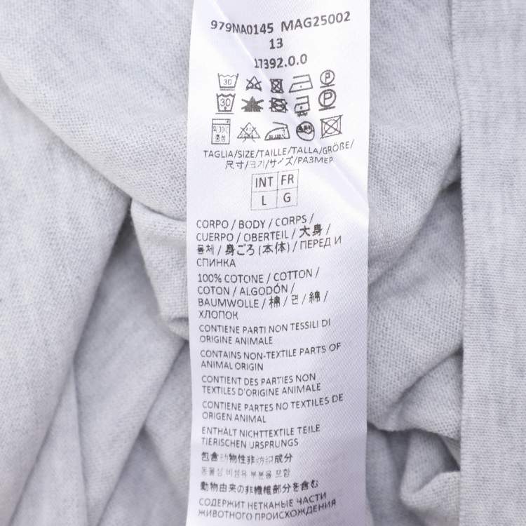 Pre Owned تي شيرت بولو إليفنتي رمادي محبوك بأزرار بأكمام كاملة مقاس كبير (لارج)