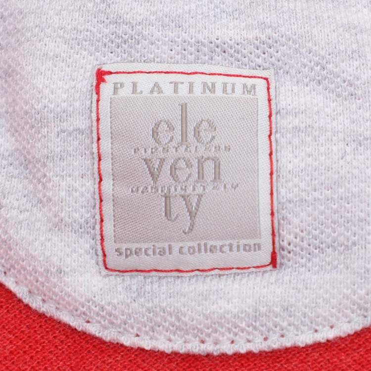 Pre Owned Eleventy Red Knit Button Polo T-Shirt L