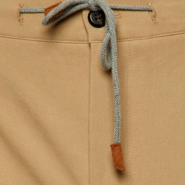 Pre Owned Eleventy Beige Cotton Formal Trousers M