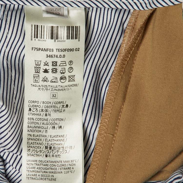 Pre Owned Eleventy Beige Cotton Formal Trousers M