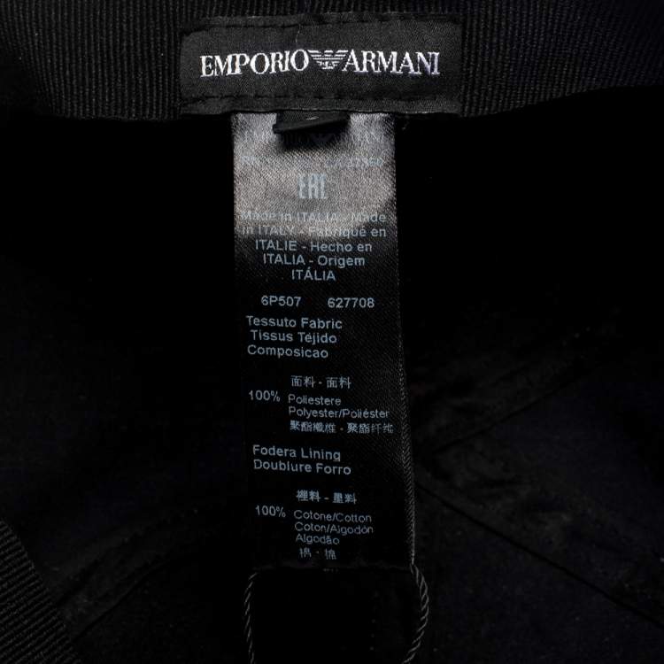 Pre Owned Emporio Armani Slate Grey Logo Patterned Baseball Cap Size L