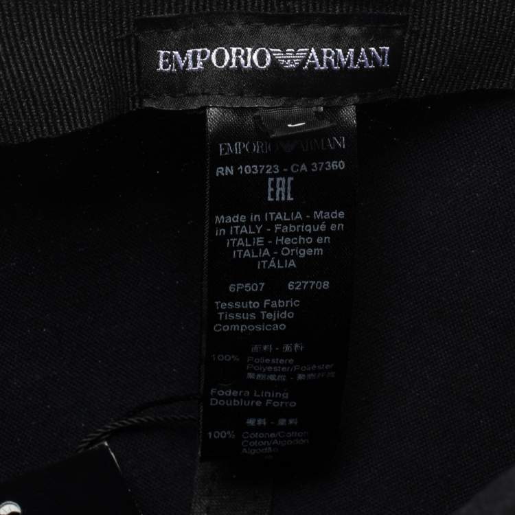 Pre Owned Emporio Armani Blue Logo Pattern Baseball Cap L