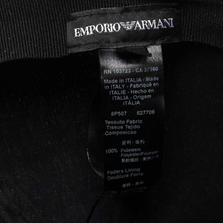 Pre Owned Emporio Armani Platinum Blue Logo Pattern Baseball Cap M