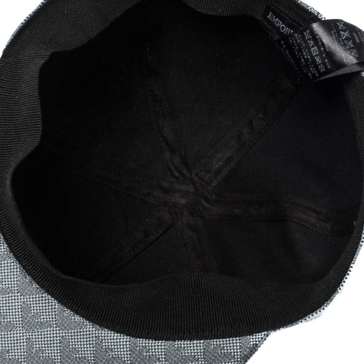 Pre Owned Emporio Armani Platinum Blue Logo Pattern Baseball Cap M