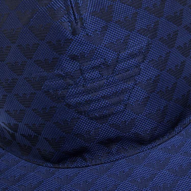 مملوكة مسبقًا Emporio Armani Royal Blue Logo Pattern Baseball Cap M