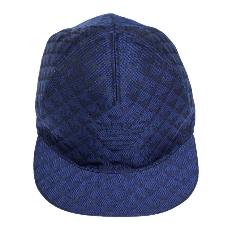 مملوكة مسبقًا Emporio Armani Royal Blue Logo Pattern Baseball Cap M
