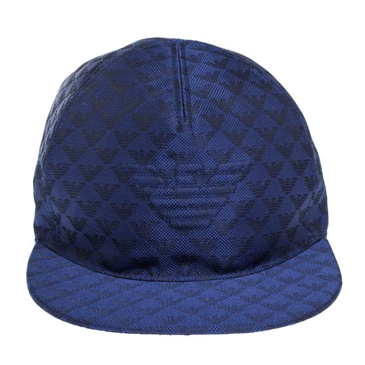 مملوكة مسبقًا Emporio Armani Royal Blue Logo Pattern Baseball Cap M
