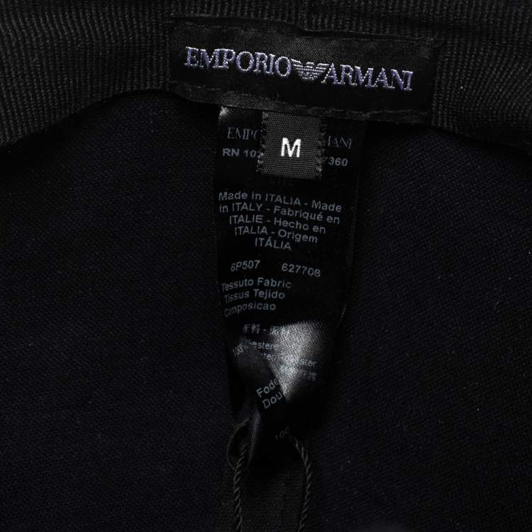 Pre Owned Emporio Armani Blue Logo Pattern Baseball Cap M