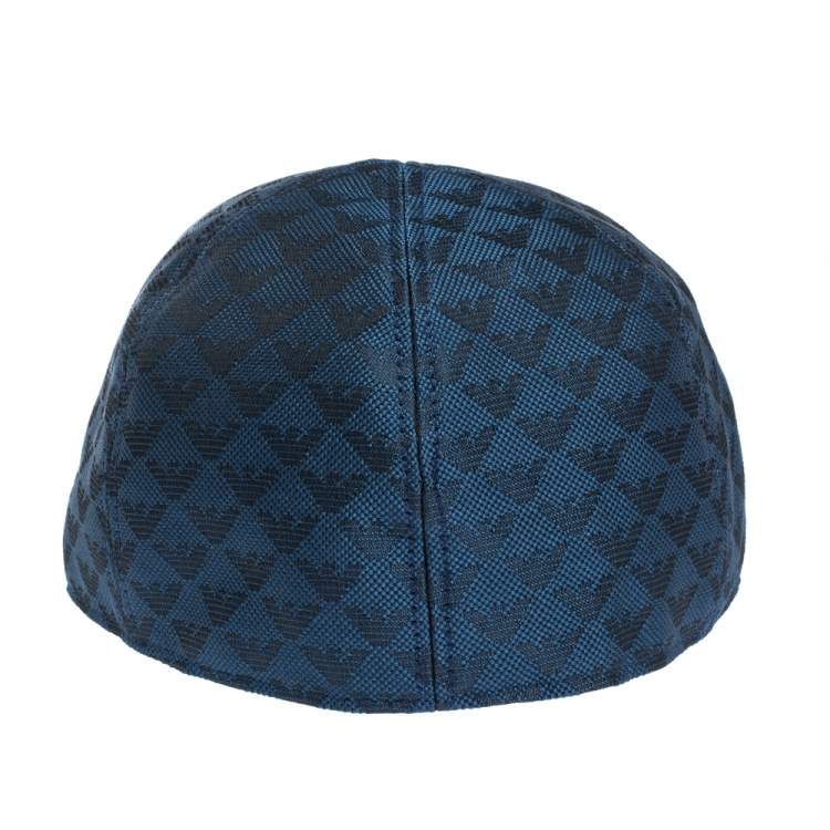 Pre Owned Emporio Armani Blue Logo Pattern Baseball Cap M