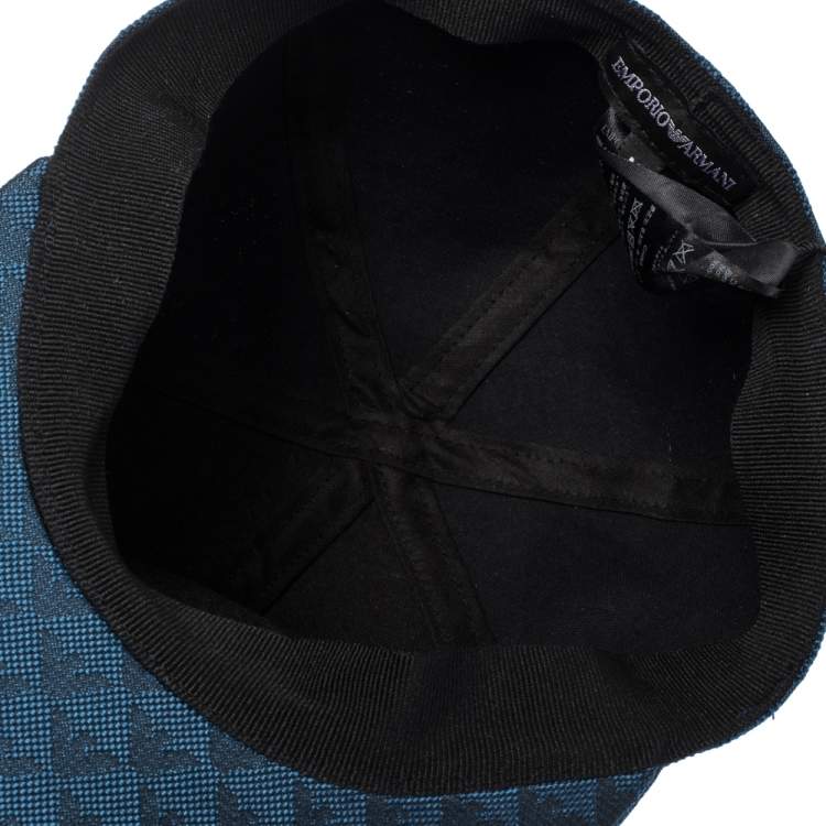 Pre Owned Emporio Armani Blue Logo Pattern Baseball Cap M
