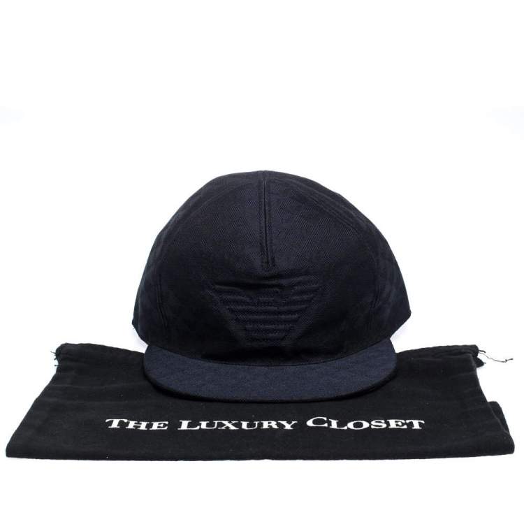 Pre Owned Emporio Armani Navy Blue Logo Detail Baseball Cap M