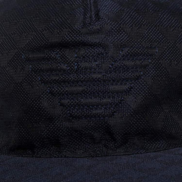 Pre Owned Emporio Armani Navy Blue Logo Detail Baseball Cap M