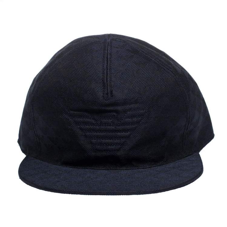 Pre Owned Emporio Armani Navy Blue Logo Detail Baseball Cap M