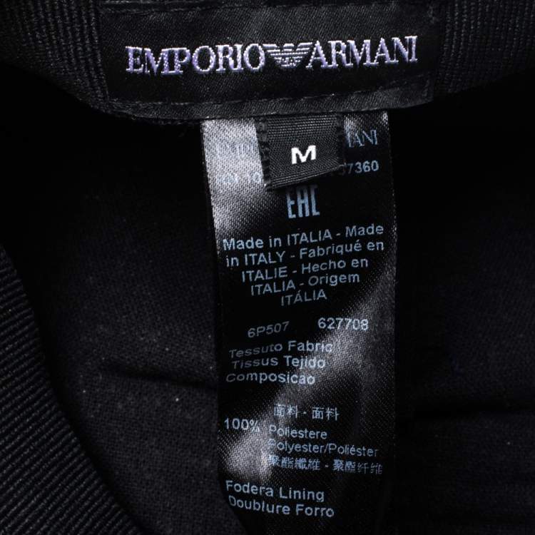 Pre Owned Emporio Armani Navy Blue Logo Detail Baseball Cap M