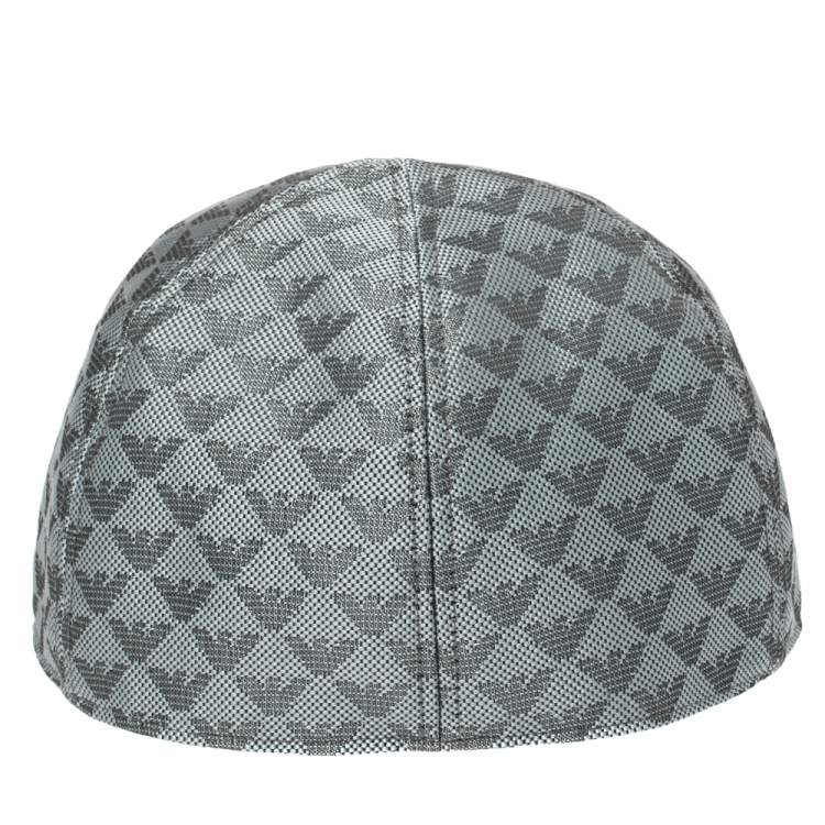 Pre Owned Emporio Armani Platinum Blue Logo Pattern Baseball Cap M