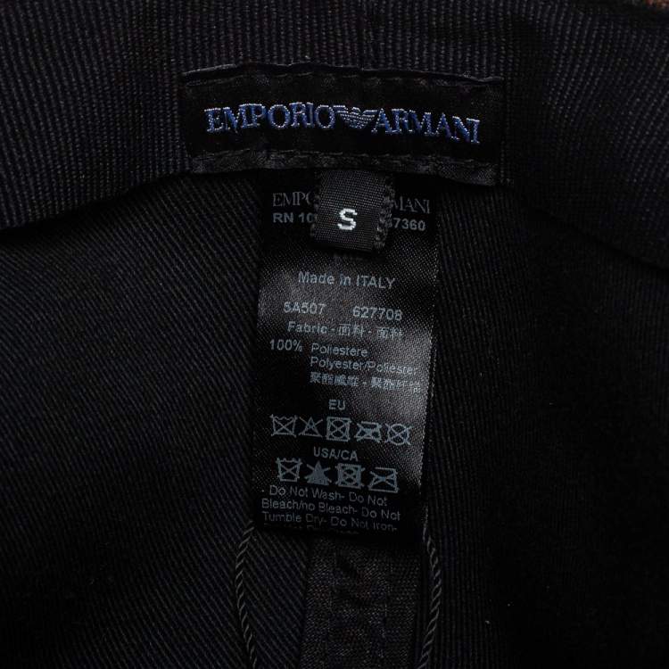 Pre Owned Emporio Armani Brown Monogram Pattern Baseball Cap S