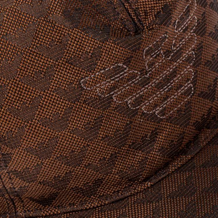 Pre Owned Emporio Armani Brown Monogram Pattern Baseball Cap S