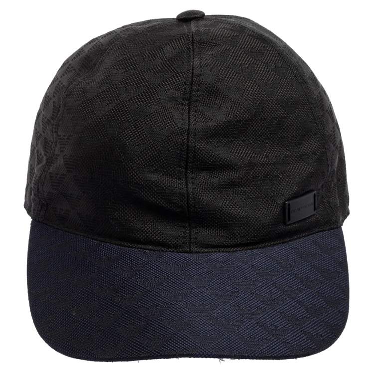 Pre Owned Emporio Armani Navy Black Logo Baseball Cap