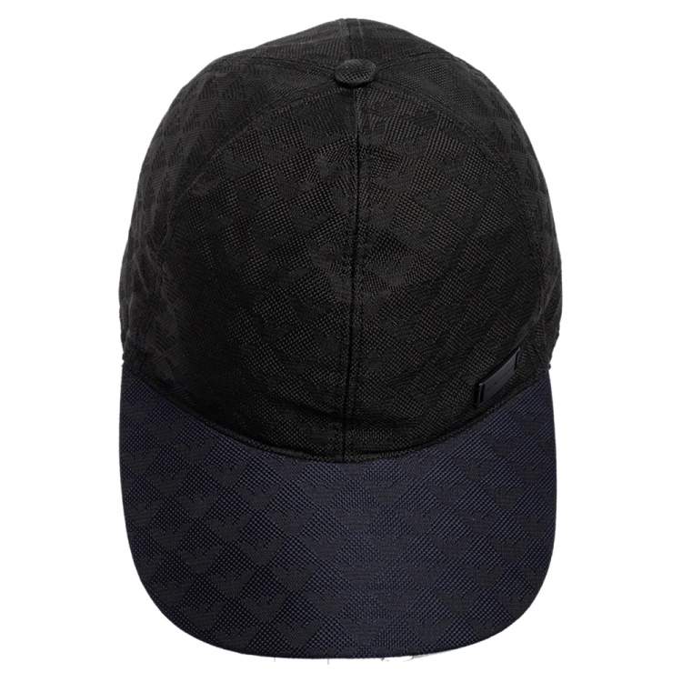 Pre Owned Emporio Armani Navy Black Logo Baseball Cap