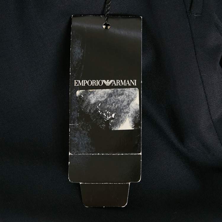 Pre Owned Emporio Armani Black Wool Josh Line Trousers M