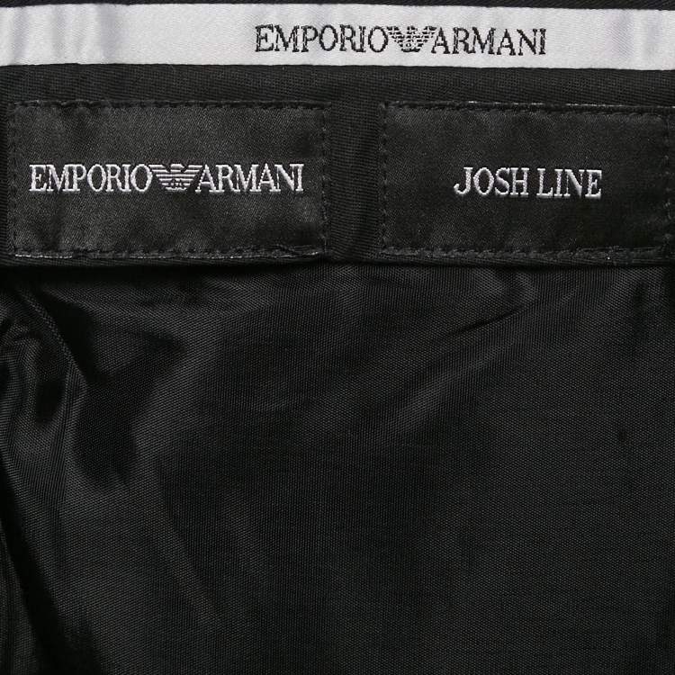 Pre Owned Emporio Armani Black Wool Josh Line Trousers M