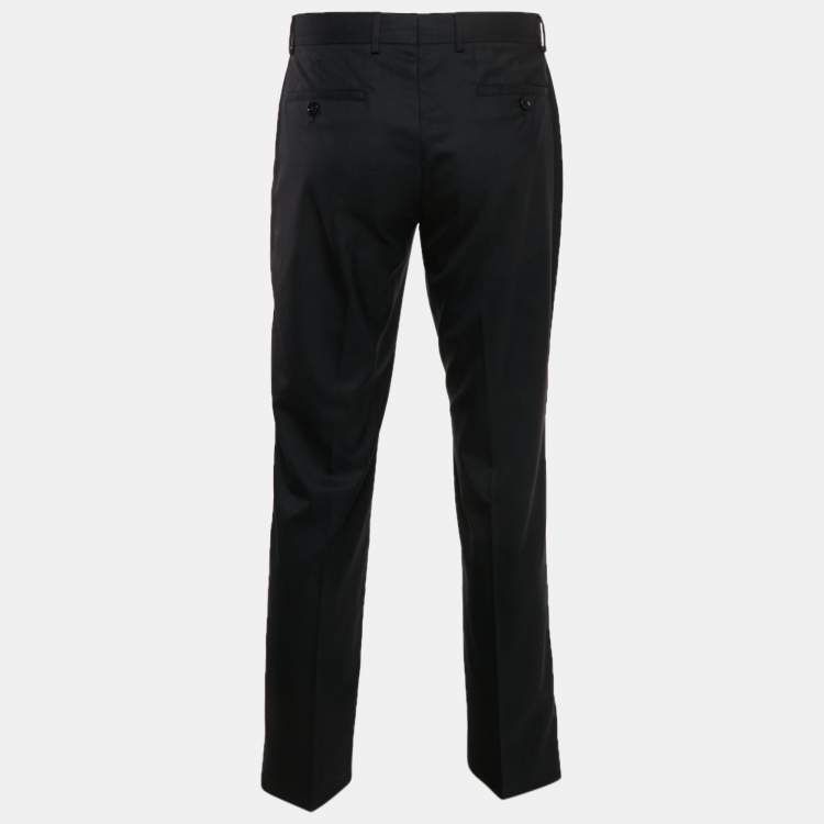 Pre Owned Emporio Armani Black Wool Josh Line Trousers M