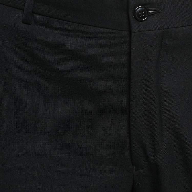 Pre Owned Emporio Armani Black Wool Josh Line Trousers M