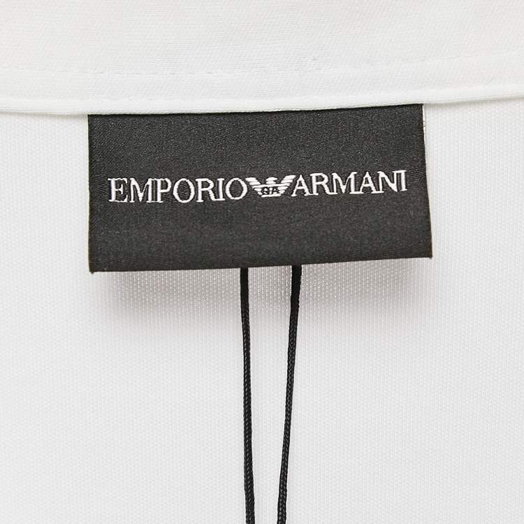 Pre Owned Emporio Armani White Cotton Polo T-Shirt S