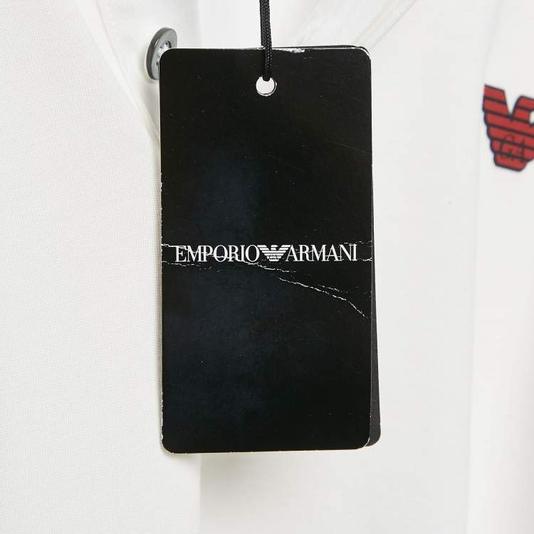 Pre Owned Emporio Armani White Cotton Polo T-Shirt S