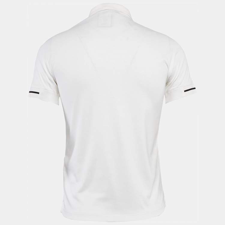 Pre Owned Emporio Armani White Cotton Polo T-Shirt S