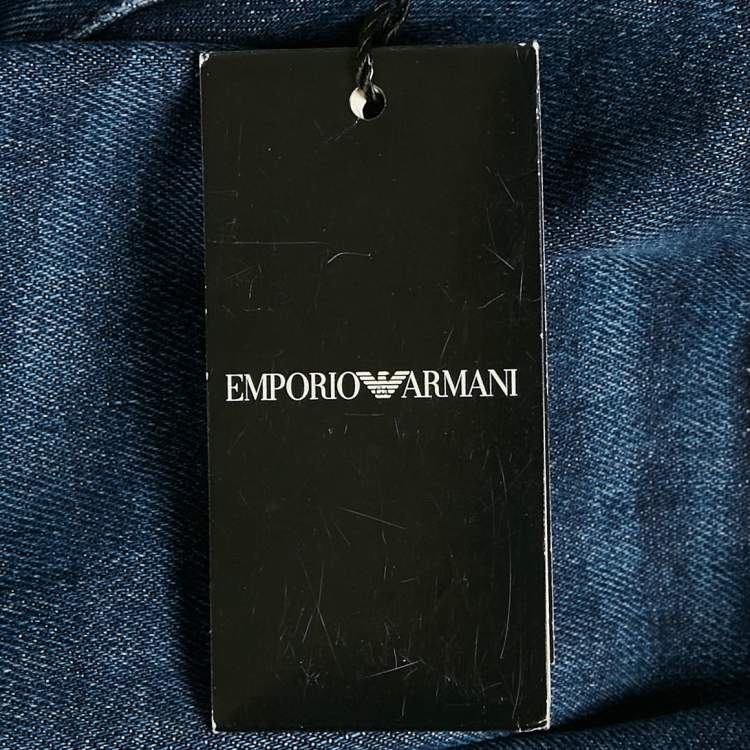Pre Owned Emporio Armani Blue Washed Denim Jeans XXL/Waist 40"