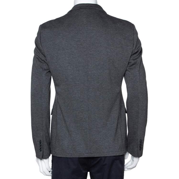 مملوكة مسبقًا Emporio Armani Grey Johny Line Two Buttoned Blazer L