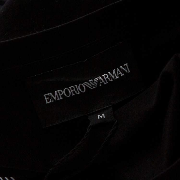 Pre Owned Emporio Armani Black Empire State Building Print Cotton T-Shirt M