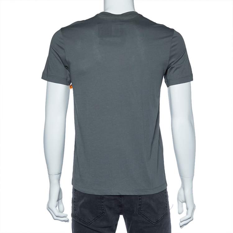 Pre Owned Emporio Armani Grey NYC Print Cotton Crew Neck T-Shirt S