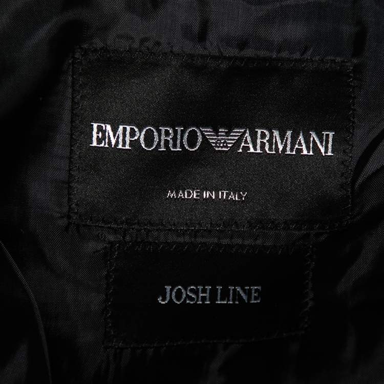 Pre Owned Emporio Armani Charcoal Grey Wool & Linen Single Breasted Blazer XXL